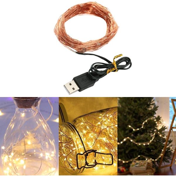 LED Dekorativa Strängljus USB-drivna Fe-Stjärnor W DXGHC