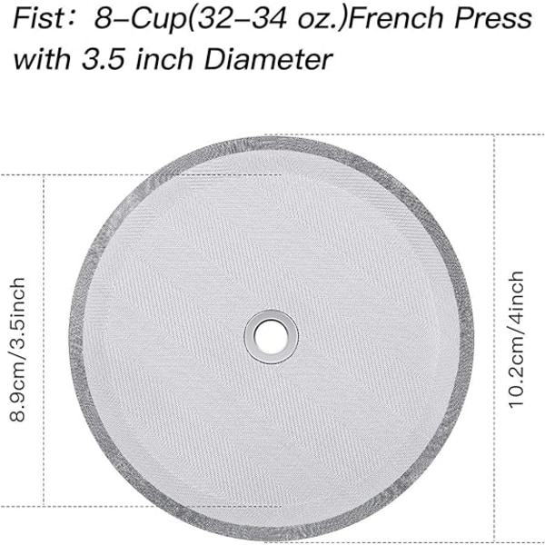 6 stk. Fransk Presse Filterudskiftninger Mesh Filter Udskiftninger