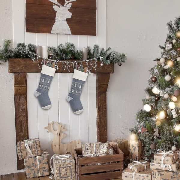 Knitted Christmas Stocking Decorations Indoor, Large Xmas Sto DXGHC