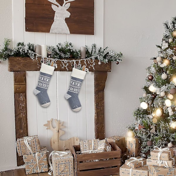 Stickad julstrumpa dekorationer inomhus, stora Xmas Sto DXGHC