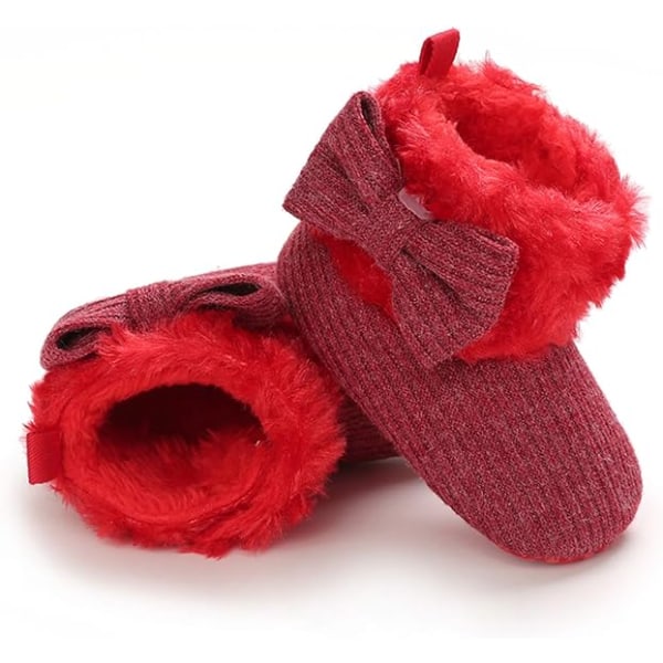 Röda unisex baby , nyfödd vinter varm baby pojke flicka sko gran