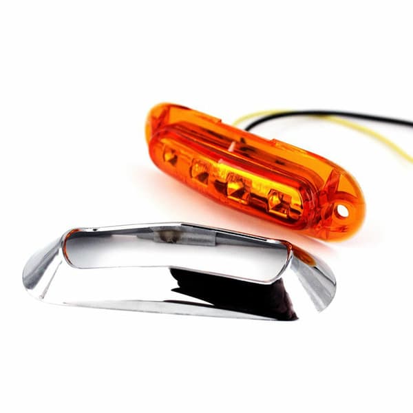 10x Amber 4 LED Side Clearance Marker Light Til Bil Lastbil Trailer