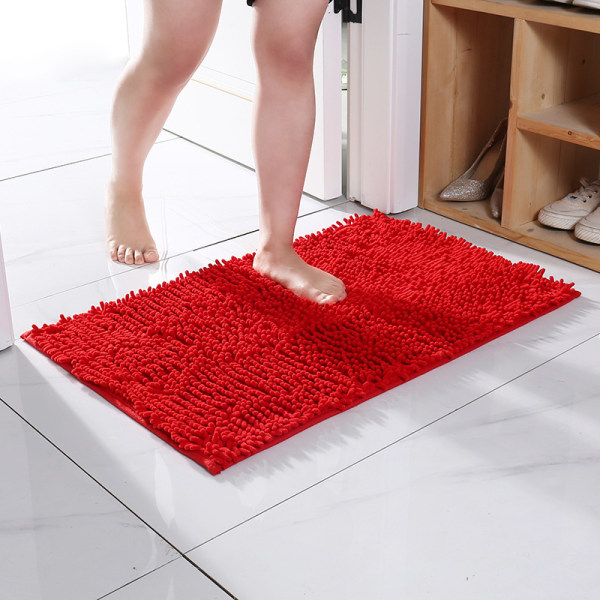 (röd) 30*50 cm extra mjuk plysch badkar dusch badrumsmatta, förtjockning