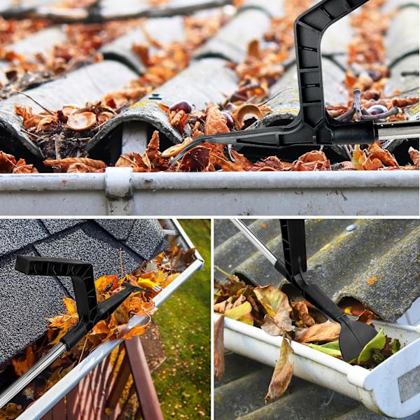 Rännien puhdistusharja Katon suoja Puhdistustyökalu Teleskooppivarrella, Helppo poistaa lehdet ja