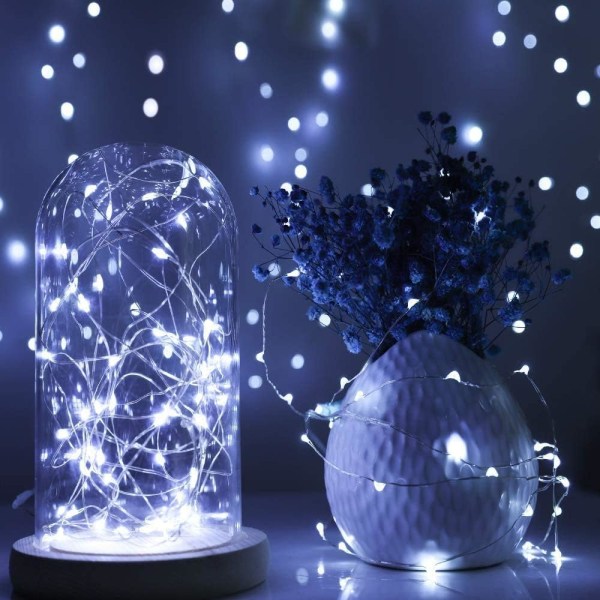 Batteridrevne Feelykter, [2-pakning] 10M 100 LED Vanntette Lys