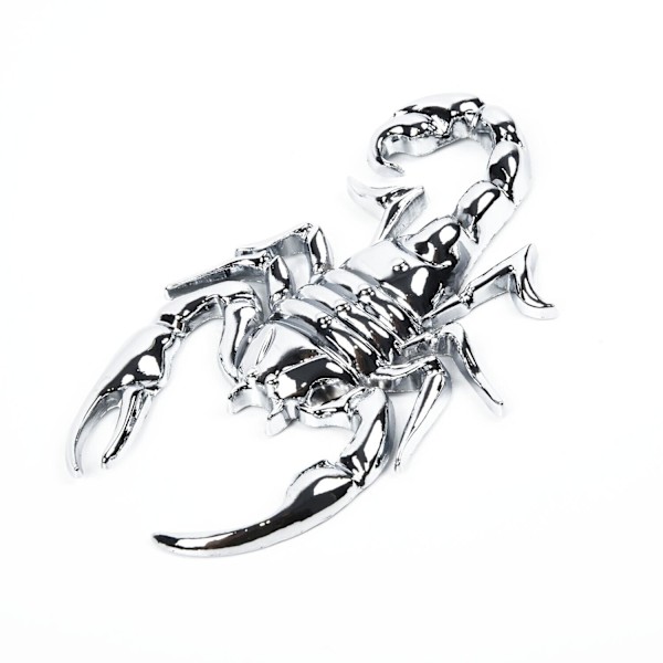 1 st Chrome Metal Badge Emblem Silver Scorpion 3D Bil Baklucka