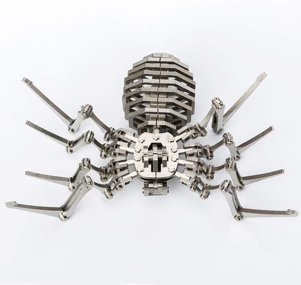 Spider 3D Stålmetall Leddmotors Miniatyrmodellsett Puslespill