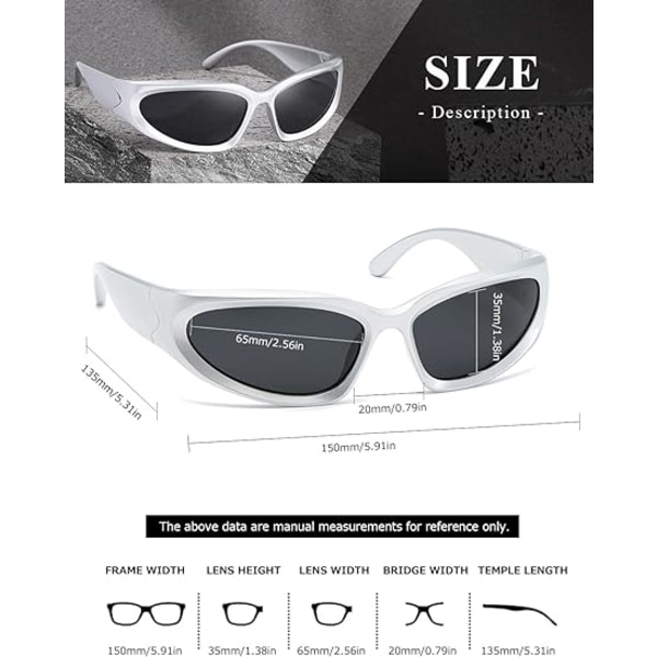 kimorn Wrap Around Polariserende Solbriller Kvinder Mænd Swift Oval Mode Sport Skygger Solbriller