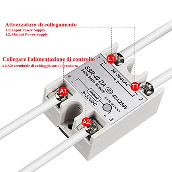 Enfase DC-AC Solid State Relay SSR-40DA 40A Inngangsspenning 3