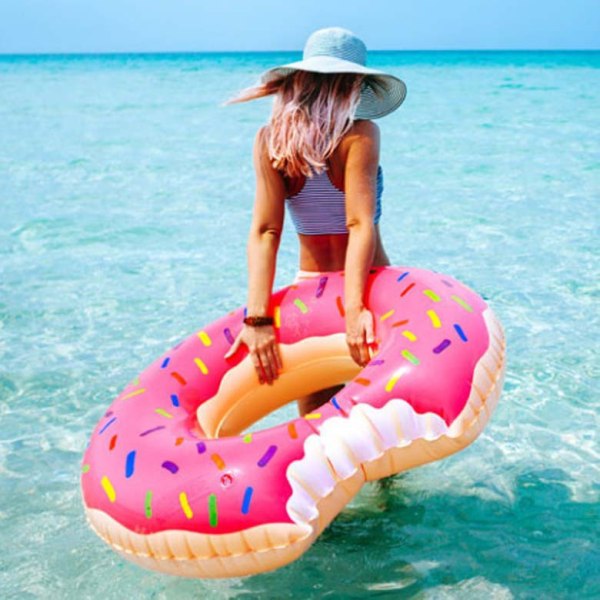 Svømme Ring Tykkere Oppblåsbar Redningsring Donut (90cm)