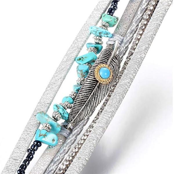 Leopard Armbånd til Kvinder Wrap Multi-Layer Læderarmbånd M