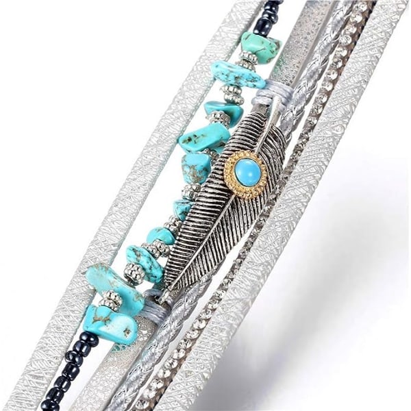 Leopard Armbånd til Kvinder Wrap Multi-Layer Læderarmbånd Magn