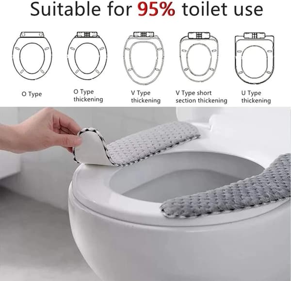 2 par plush varma tjocka vadderade toalettlocksskydd matta halkfri mjuk