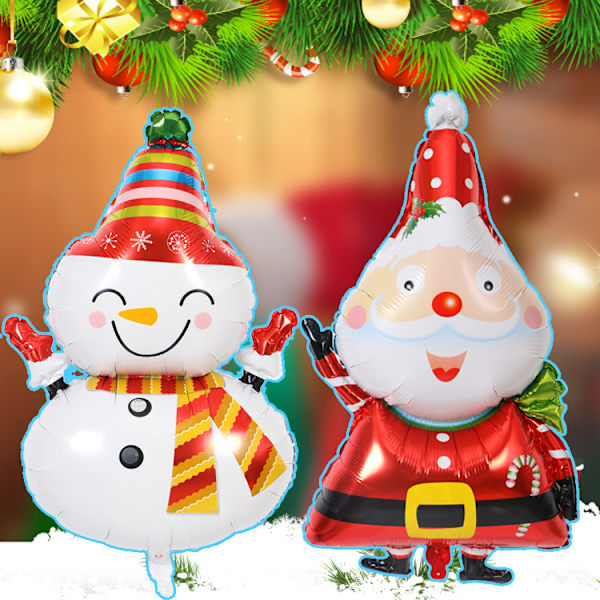 2 st julnyheter stora julsnögubbar tomte aluminium