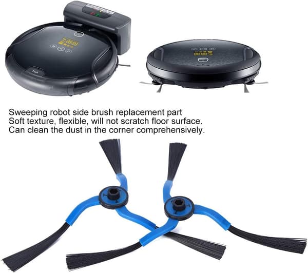 Sidoborste reservdelar för rengöring, passar Samsung VC-RM72VR robotdammsugare (2 stycken)