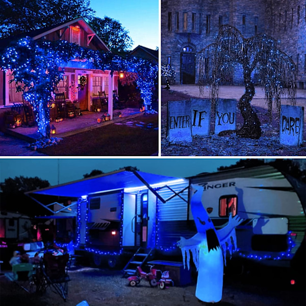 Siniset ulkoilma-aurinkoketjuvalot, 2-pakkauksessa, 72 jalkaa 200 LED:tä, Super B