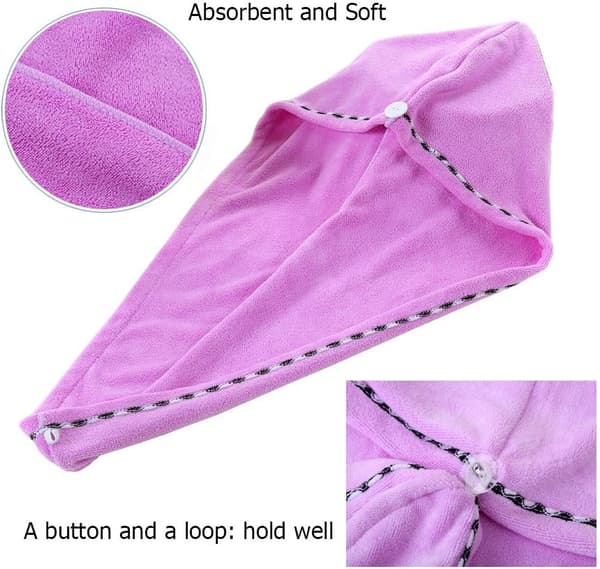 3-pak Mikrofiber Hårhåndklæde Wrap Super Absorberende Twist Turban Dr