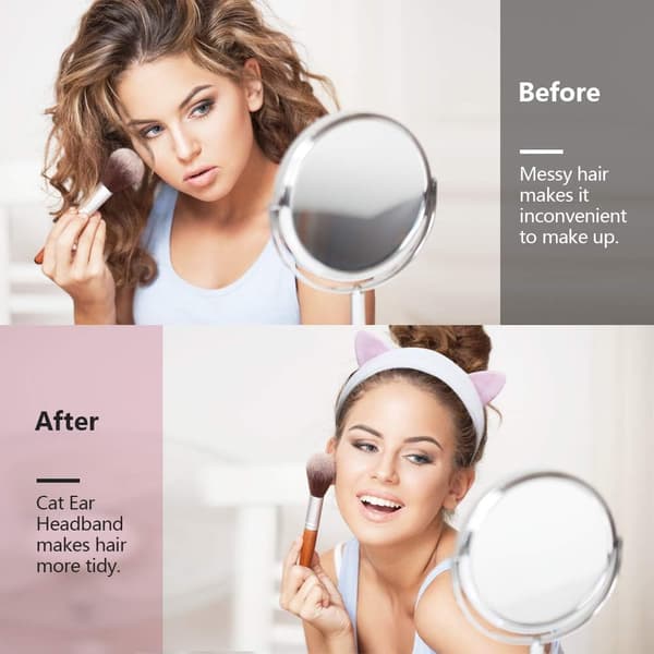 Elastiske Makeup-Hårbånd med Katteører, 3 stk.