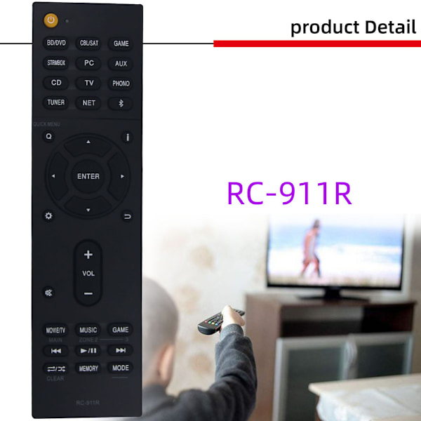 RC-911R Fjernkontroll erstatning for Onkyo TXRZ810 TXNR575E oVideo Receiver