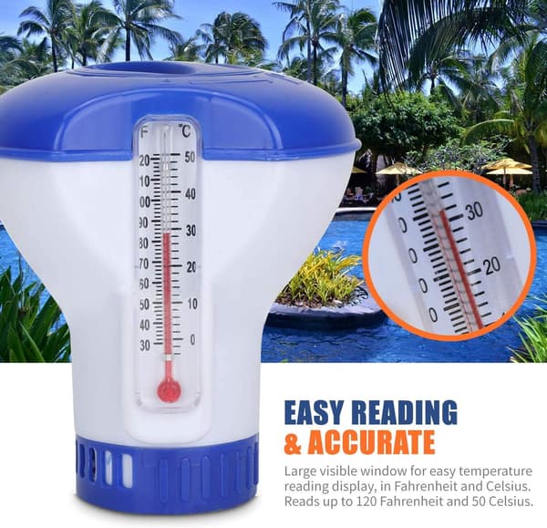5 Tommer Flydende Klor Dispenser til Pool, Spa, Whirlpool (Blå