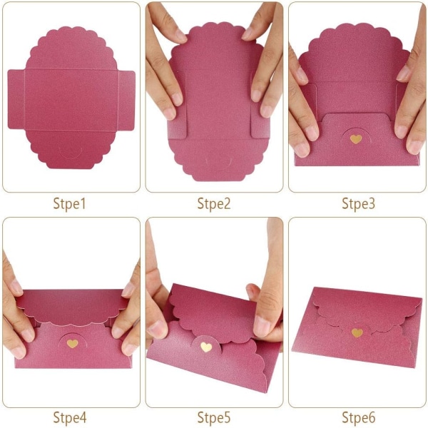 Kuvert 42 stycken Mini Kraftpapper Kuvert Färgglada Retro Klipp