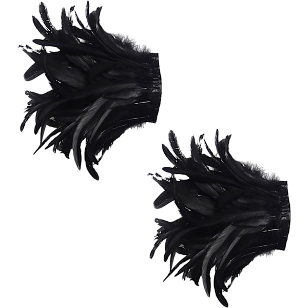 Mænd Gothic Epauletter i Fjer Dans Halloween Dekoration DXGHC