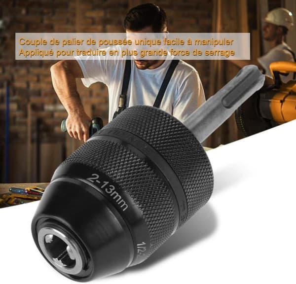 Professionel Heavy Duty 1/2-20 UNF Hurtig Skift Nøgleløs Borchuck