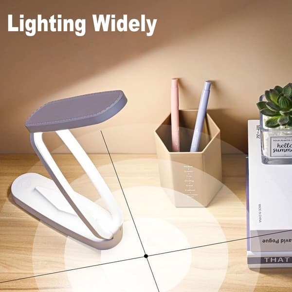 Foldbar LED skrivebordslampe, lille boglæsningslampe med 3 slags b