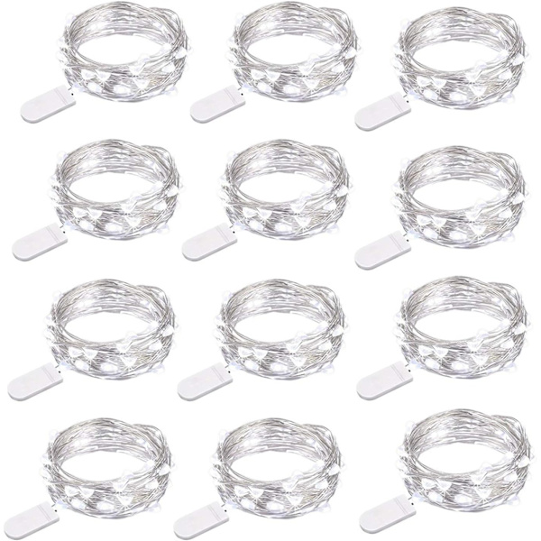 Paristokäyttöinen valosarja, 12 kpl 2m 20 LED-valosarjaa
