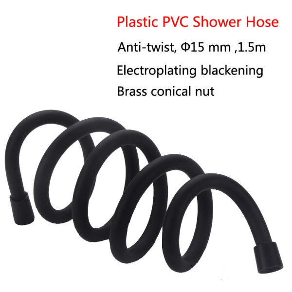 Dusch slang PVC duschslang ny högkvalitativ svart matt färg bakning