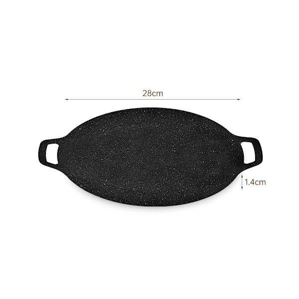 1 stk. tynd koreansk grillpande, 28 cm jern med non-stick belægning bageplade på varmesteg til hjem, festrejse og udendørs