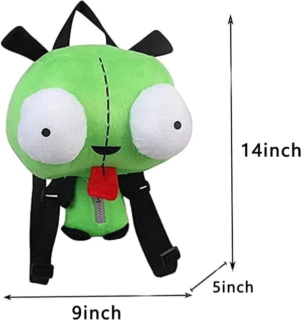 Nya Alien Invader Zim Plysch Ryggsäck Leksaker 3D Ögon Robot Söt Fylld