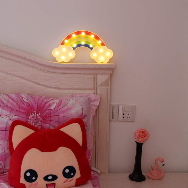 Söt batteridriven regnbågsformad LED sänglampa för barn Ro