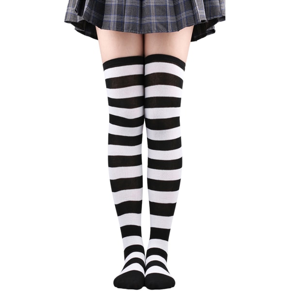 Fashion Women Colorful Striped Thigh High Long Sock Girl Over The