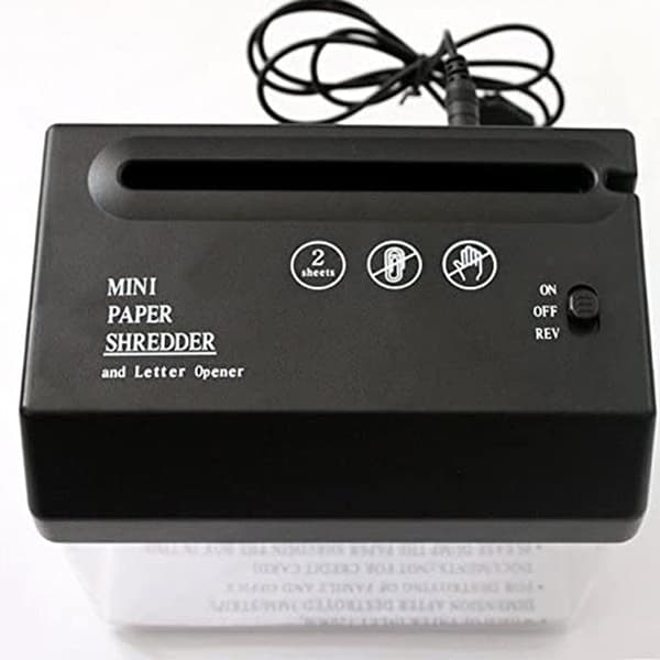 Papirshredder, Mini Bærbar Elektrisk USB Papirshredder Batteri