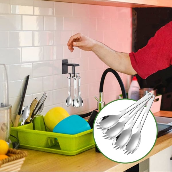 Spork 3 i 1 Ske-Sked, Ske-Sked Øl Flaskeåbner, Rustfrit