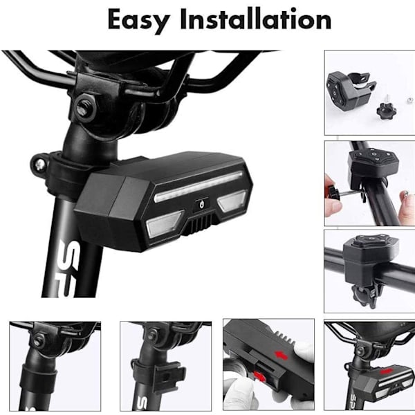 Sykkel baklys USB lading LED Sykkel styrelys Mounta