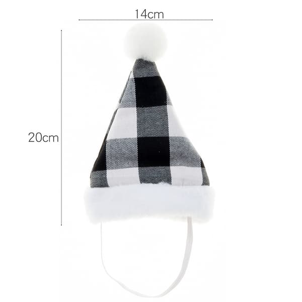 2 stk. Tartan Julehatter for Kjæledyr, Julepynt for Hunder