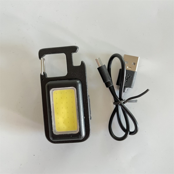 Mini multifunktionell nödlampa med nyckelring, bärbar
