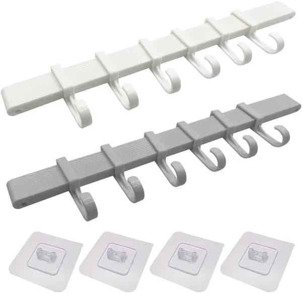 Självhäftande Köksredskap - 2 Set Väggstång med 6 Krokar