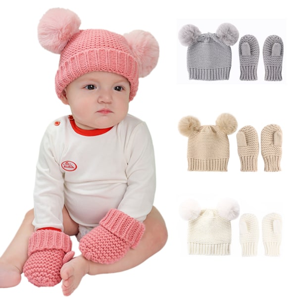 Barnmössa/handskar Höst- och vintervarma babymössa och handske