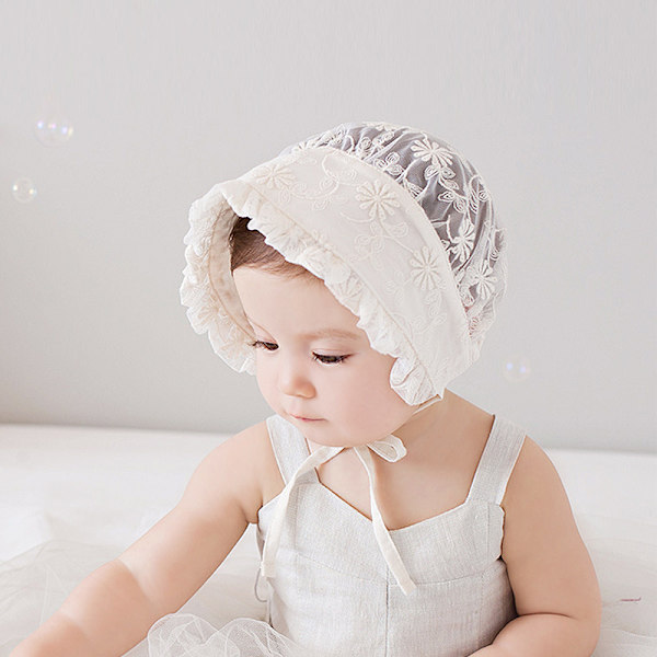 Royal Lace Flower Baby Piger Spædbørn Øjenbryn Blonder Åndbar Bomuld