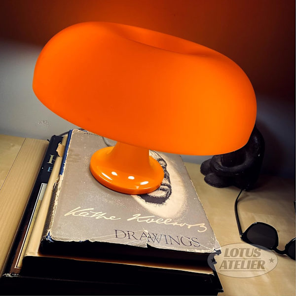 Orange Svampe Lampe til Rum Æstetisk Moderne Belysning til Soveværelse | Cool Retro Stueindretning (Orange)