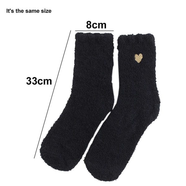 3pairs black coral fleece socks for women winter warm socks