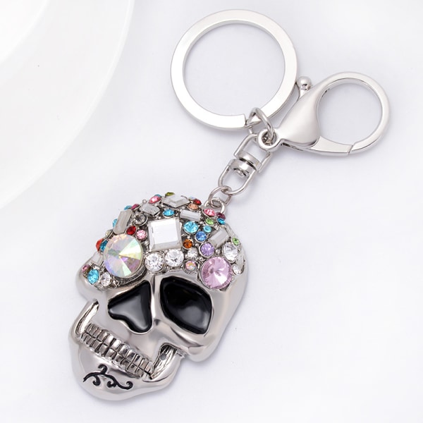 Creative Diamond Skull Metal Key, Women Skull Keychain, Multicolo