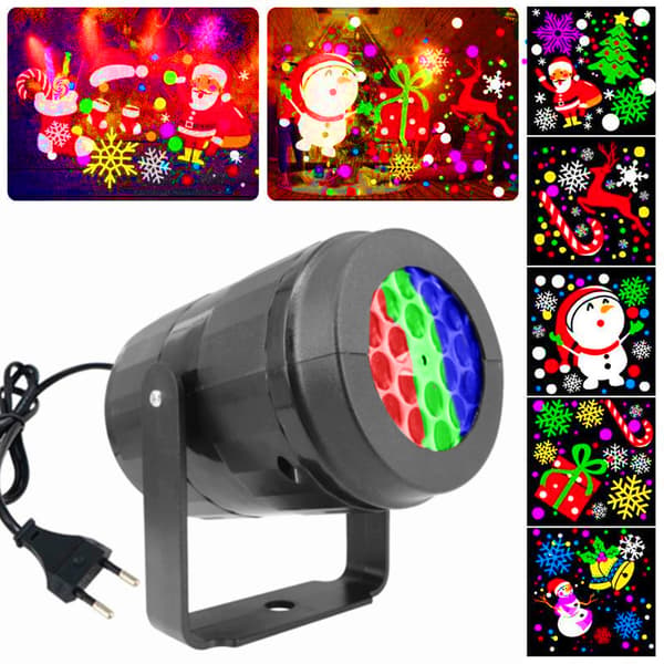 LED snøflak projeksjonslys 16 mønstre juledekorasjon