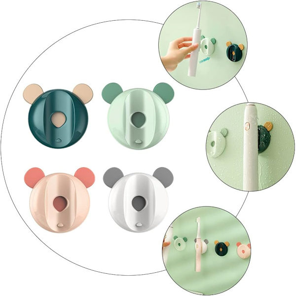 4-pack Tandborsthållare Magnet Väggmonterad Automatisk Elektrisk