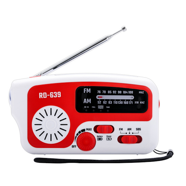 Bärbar nödradio Solar Dynamo Power Uppladdningsbar Hand Cra
