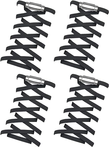 2 Par No-Tie Elastiske Skolisser for Barn, Voksne, Eldre, med