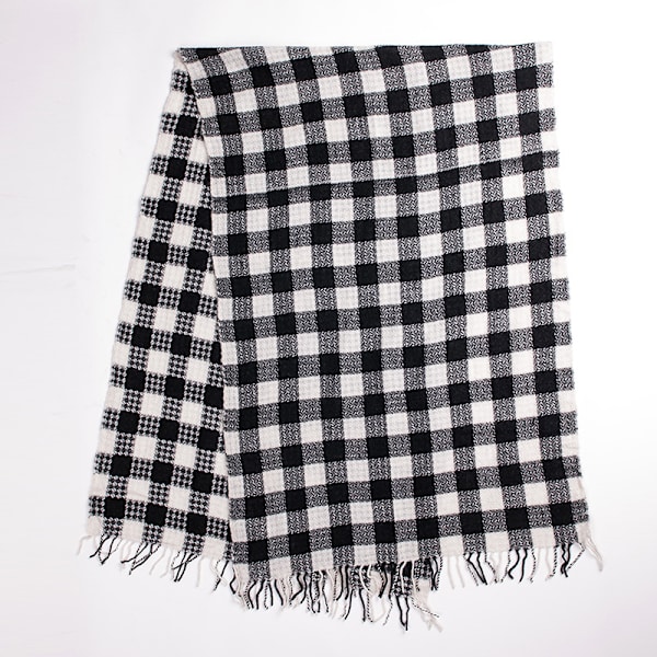Svartvit rutig halsduk, ny höst och vinter, minimalistisk
